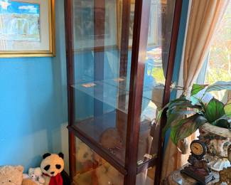 Curio cabinet glass shelves with lights