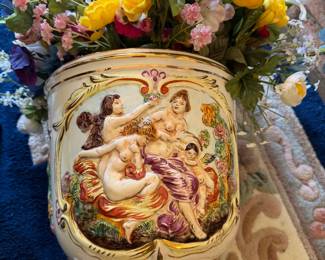 vintage Capodimonte porcelain jardiniere or planter