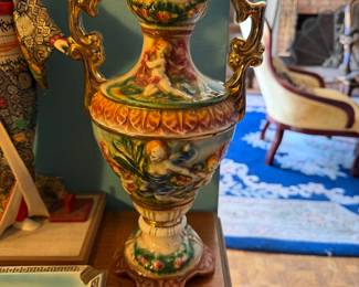 vintage Italian Capodimonte-style porcelain vase or urn