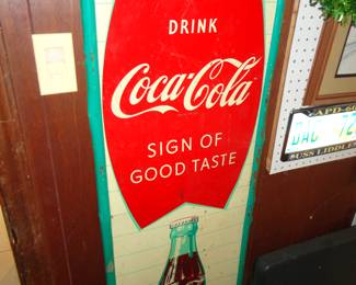 Vtg 1950's Robertson Coca-Cola Fish Tail Coke Bottle Sign