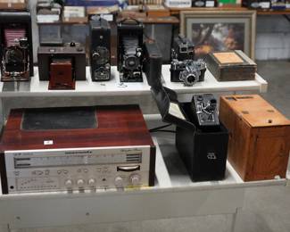 vintage hi-fi marantz tuner amp and collectible cameras