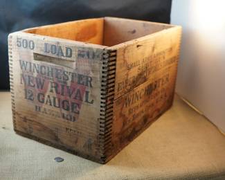 wooden winchester shotgun shell box