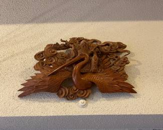 Large handcarved crane for good luck!