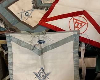 Masonic Knights of Templar lot of gloves, sash, aprons and more