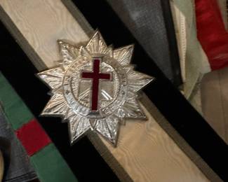 Masonic Knights of Templar lot of gloves, sash, aprons and more