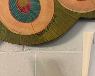 Sergio Bustamante Peacock wall panel (118x59), painting canvas wrapped on wood frame, 1980