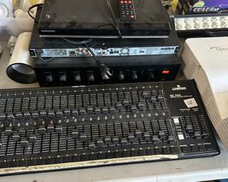 DVD player, Blu Ray player, Leviton MC7024 lighting board