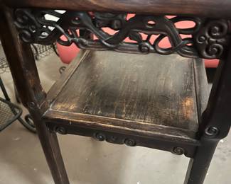 19th Century Chinese hardwood and stone table