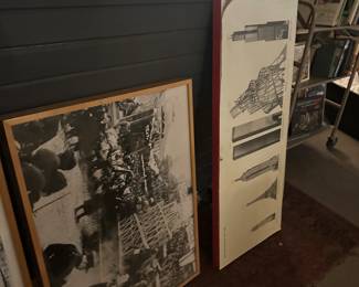 Tatlin's Tower framed art from Walker exhibit (set of 3)