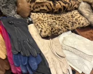 vintage gloves, fur hats, muffs