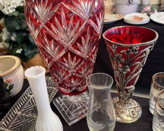 Cranberry / ruby red vase 