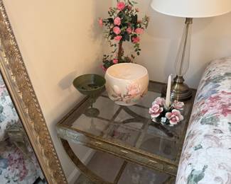 Metal and glass side tables with matching coffee table available 