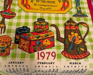 Vintage 1979 calander towel 