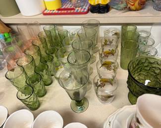 Green glassware and more 