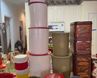 Vintage Tupperware and canister sets 
