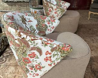 Barrel Back swivel base chairs MCM re-upholstered