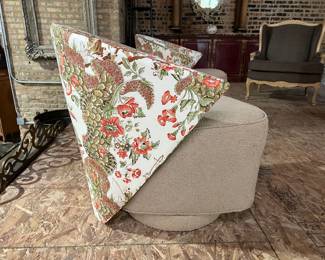 Barrel Back swivel base chairs MCM re-upholstered