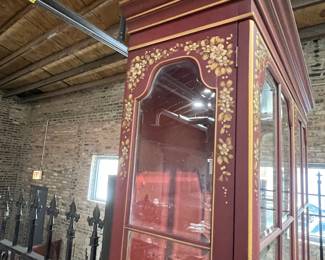 Toll curio hand painted cabinet with 2 doors