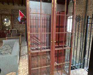 Toll curio hand painted cabinet with 2 doors