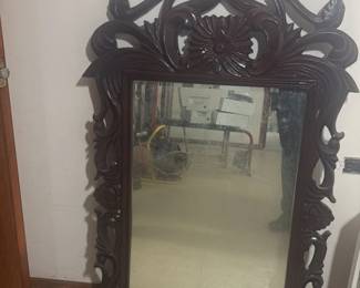 Ornate Carved Wood Mirror