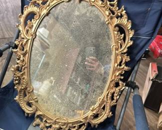 Ornate Gilt Rococo Oval Mirror