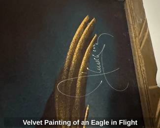 Velvet Painting of an Eagle in Flight