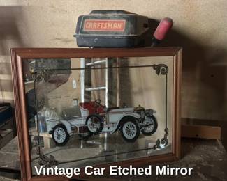 Vintage Car Etched Mirror