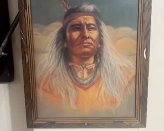 Native American Chief Portrait Painting