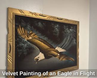 Velvet Painting of an Eagle in Flight