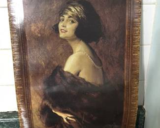 Art Nouveau Portrait of a Woman with Fur Stole