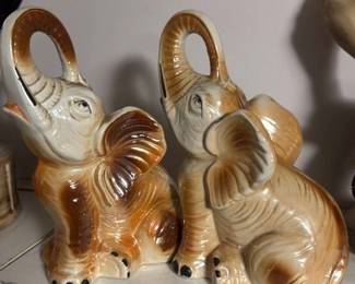 Vintage Ceramic Elephant Wall Sconces