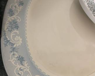 Vintage Serving Platter with Blue Floral Design