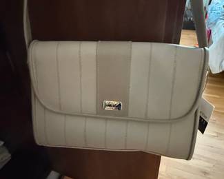 Liz Claiborne Beige Striped Shoulder Bag