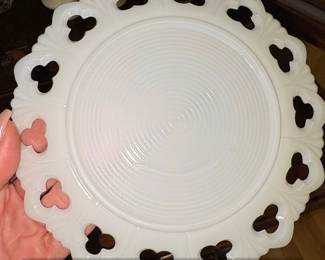 Vintage Kemple Milk Glass Shell and Club Plate second image