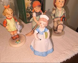 Goebel Hummel Figurines Little Doctor TMK and Girl with Watering Can TMK