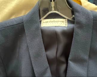 Talbots Navy Blue ButtonFront Cardigan and Countless Sophisticates Petite Ivory Linen Blend Blazer fourth image