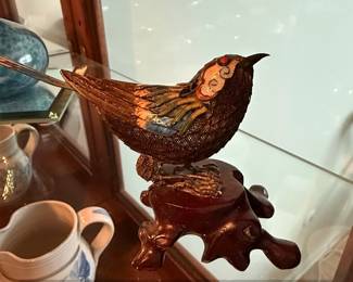 Antique Chinese Cloisonn Enamel Bird Figurine third image