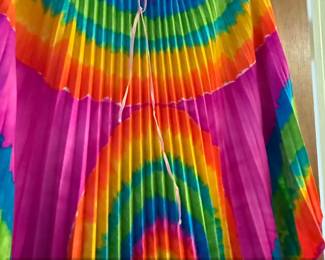 Pleated TieDye Kaftan Dress with Ribbon Tie second image