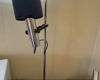 MidCentury Modern Chrome and Black Adjustable Floor Lamp by Koch  Lowy