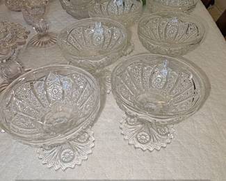 American Brilliant Cut Glass Compote Bowls