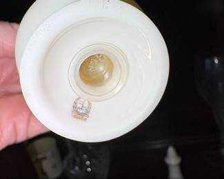 Vintage Lenox Porcelain Salt and Pepper Shakers with Gold Bands second image