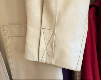 Vintage LEDASPAIN by Gropper Beige Leather Trench Coat third image