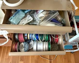 Assorted Ribbons and Craft Supplies