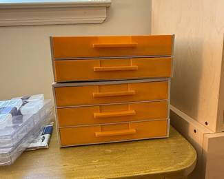 Vintage Orange Modular Drawer Units