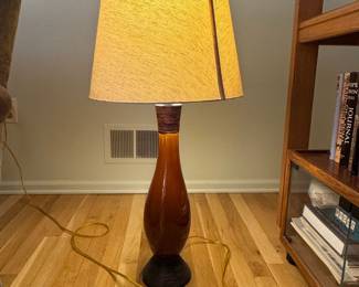 MidCentury Blenko Amber Glass Table Lamp