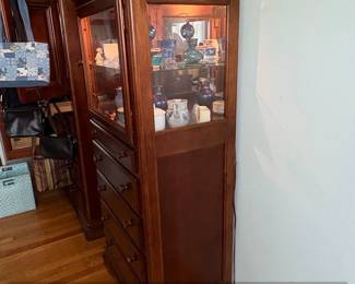 Antique Louis XVI Style Mahogany Display Cabinet with Drawers fourth image