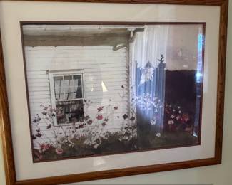 Watercolor Painting of a House with Flowers by David Armstrong