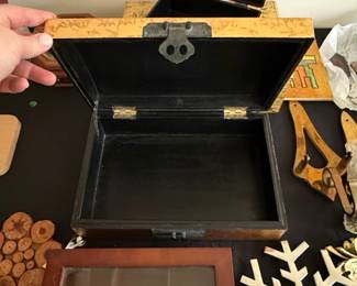 Vintage Textured Gold Jewelry Box