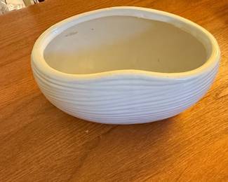White Ceramic Oval Planter Bowl