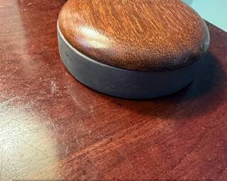Vintage Wooden Trinket Box with Stone Base third image